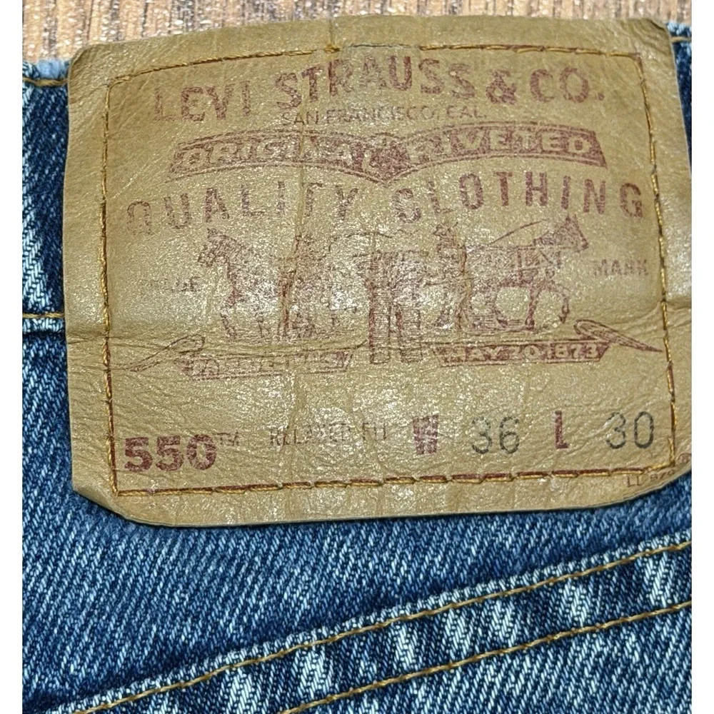 Levi's 550 Men's Jeans 36x30 Relaxed Fit Red Tab Denim Blue